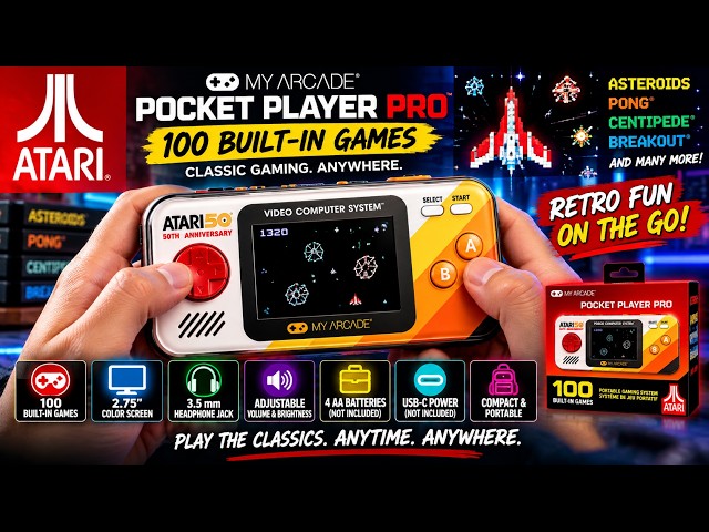 My Arcade Atari Pocket Player Pro Review – 100 Built-In Retro Games