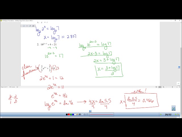 Algebra II 6.6 Solving Exponential and Logarithmic Equations