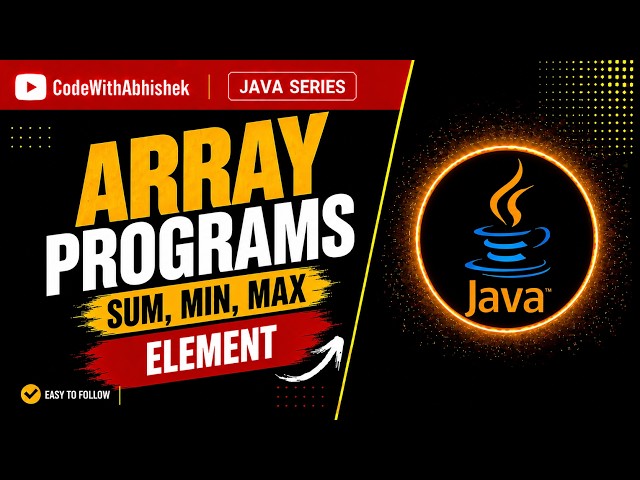 Array Programs in Java | Sum, Min & Max Element Using Loop | Find Maximum in Array |