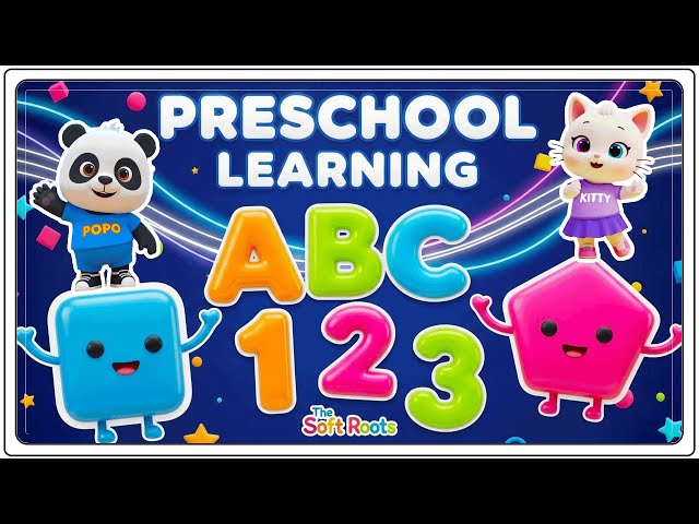 Preschool Learning activities for 3 year olds at home | Learn ABC Phonics Shapes Numbers Colors 🌈