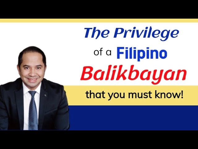 FILIPINO BALIKBAYAN MUST KNOW THIS!