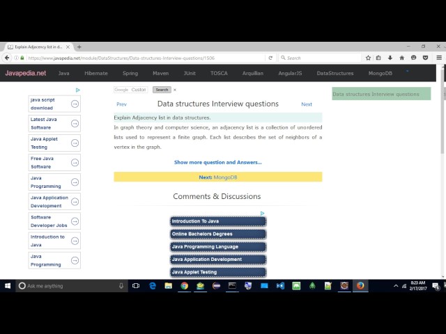 Explain Adjacency list in data structures. | javapedia.net