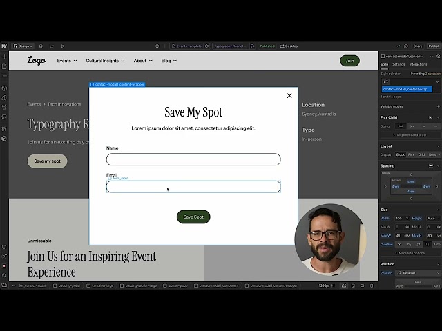 05 16 Creating a save my spot pop up with Dynamic Content
