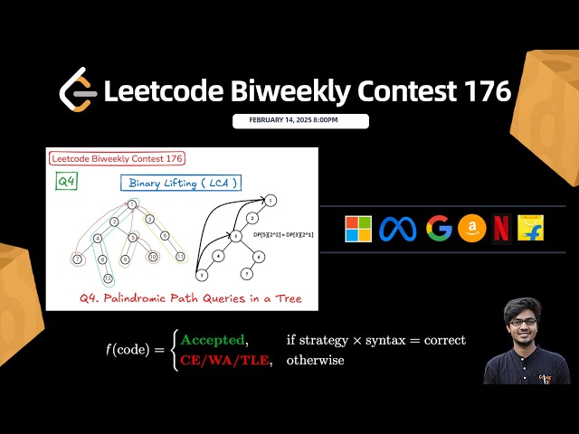 Q4. Palindromic Path Queries in a Tree || LCA, Tree, Binary Lifting || Leetcode Biweekly 176 || 2X 🚀