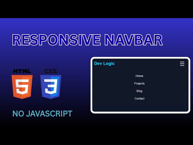 Responsive Navbar in 3 Minutes (HTML + CSS Only)