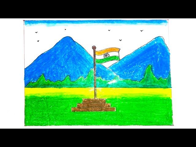 Indian Flag Drawing🇮🇳| Very easy republic day drawing | Happy Republic Day Drawing | Love India❤️