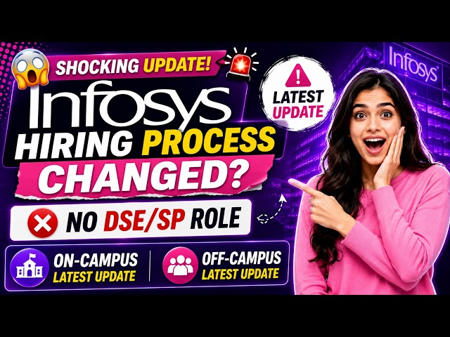 😱Infosys Hiring Process Changed? | No DSE/SP Role | On-Campus & Off-Campus Latest Update
