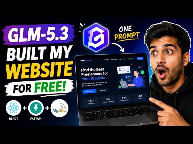 GLM-5.3 Built My Website for FREE 🤯