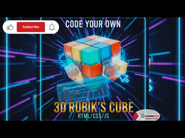 3D Rubik's Cube Animation Using HTML CSS JS | Step-by-Step Full Tutorial 🧩