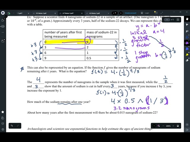 Algebra II Notes 4.7 Interpreting and Using Exponential Functions