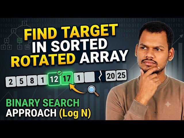 Search in Rotated Sorted Array Made Easy | Complete Binary Search (Hindi) #java #dsa #placement
