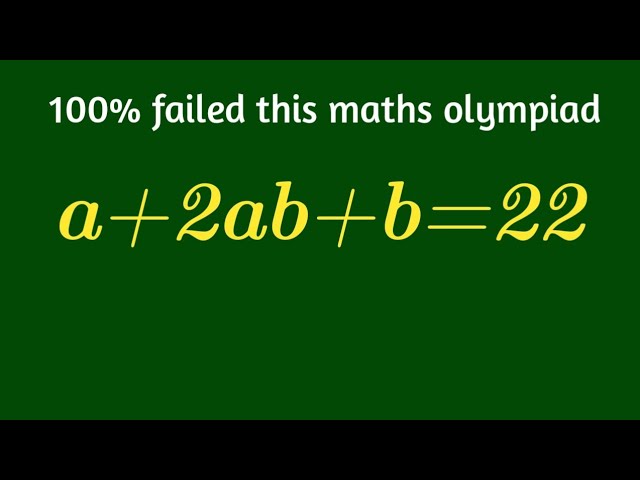 USA Olympiad Mathematics Algebra problem: Can you find a & b in 3 minutes?