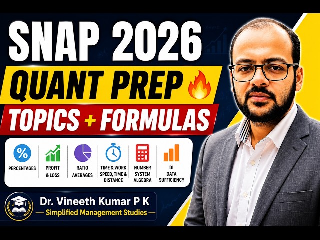 SNAP 2026 Quantitative Aptitude 🔥 Most Important Topics, Formulas & Concepts |SNAP Quant Preparation