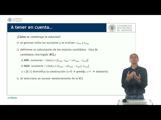 GRASP Algorithms | 5/17 | UPV