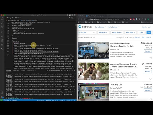 How to scrape BizBuySell with Python and aiohttp, to get all businesses for sale in New York