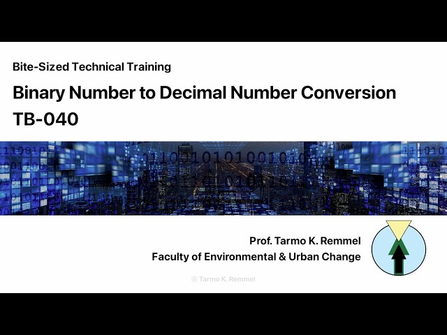 Technical Bite 040 -  Binary to Decimal Number Conversion