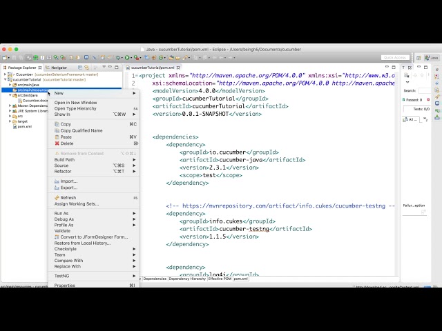 Cucumber Selenium Project SetUp and Feature File