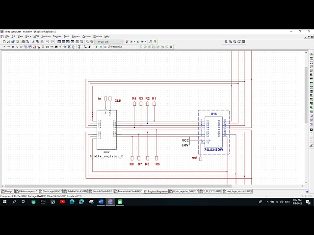 clean design of 8 bits computer using multisim