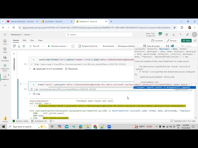 Basic Understand about How to Write Table using Spark SQL in Microsoft Fabric