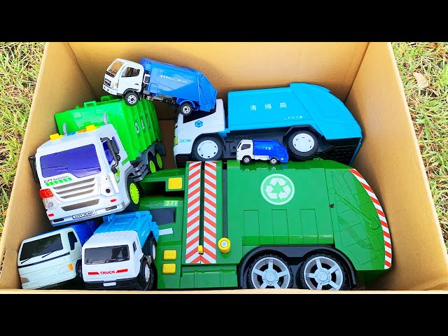 Emergency driving test with garbage truck minicars running up a slope! Siren included!