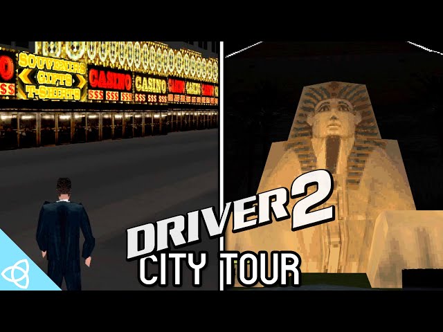Driver 2 - Exploring the Open Word Las Vegas (PS1 Game) | Low Poly City Tour