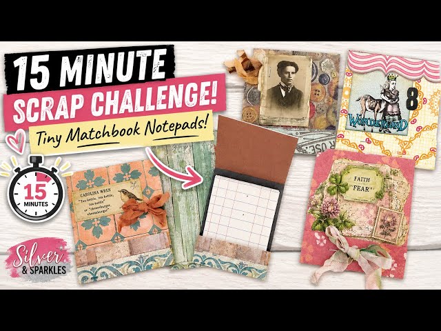 Weekly 15 Minute Paper Craft Challenge | Tiny Matchbook Notepads from Scraps | #weekly15