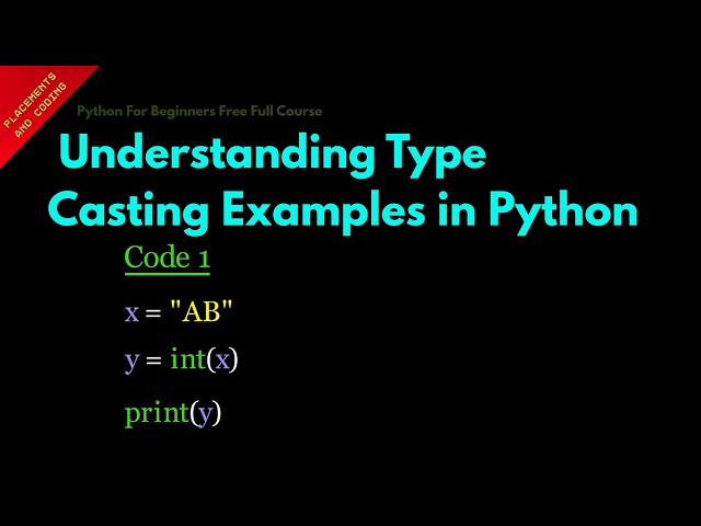 Understanding Type Casting Examples in Python || Lesson 25 || Python For Beginners ||