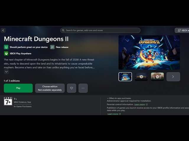 Fix Minecraft Dungeons II Not Installing On Xbox App/Microsoft Store On Windows PC