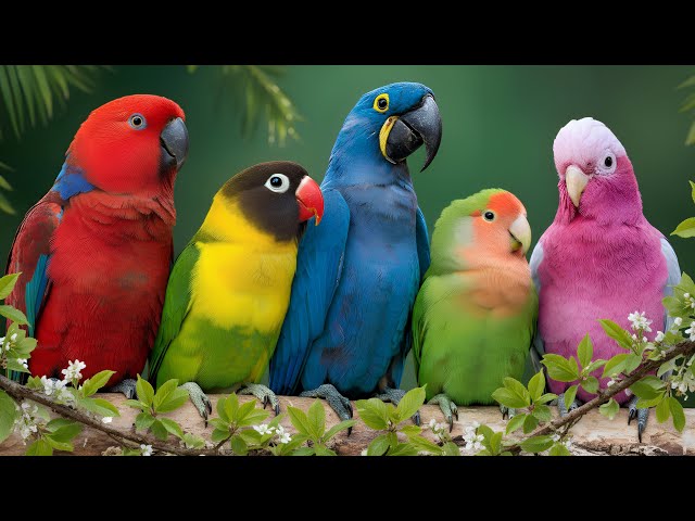 World's Most Beautiful Parrots 🦜 Relaxing Bird Sounds for Deep Stress Relief & Healing Nature 🌿 Calm