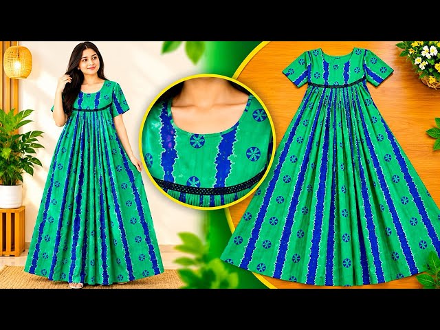 হাফ বডি দিয়ে মেক্সি কাটিং ও সেলাই খুব সহজে | Half Body Maxi Cutting and Stitching Step by Step