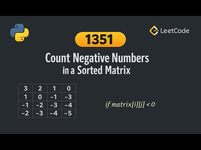 LeetCode 1351: Count Negative Numbers in a Sorted Matrix | Python Solution | Binary Search