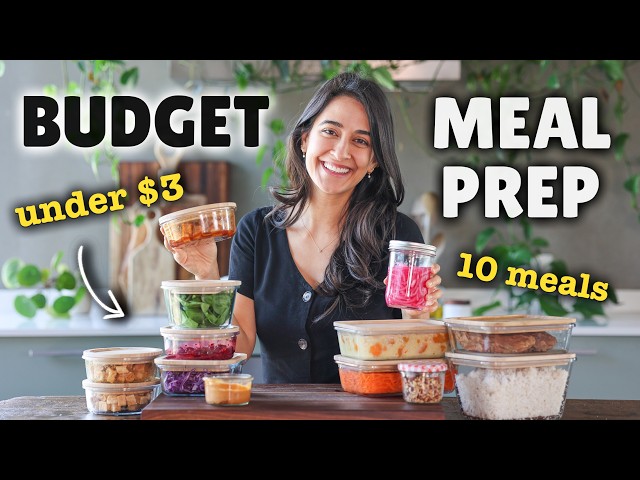 BUDGET MEAL PREP | 10 meals in 1 hour (+ FREE PDF!) 🌟