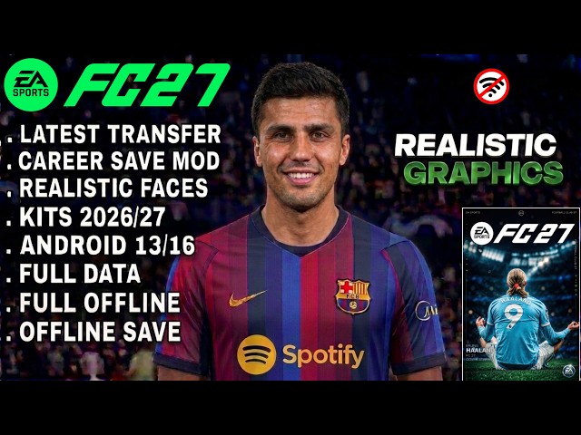 FIFA 16 MOBILE MOD EA FC 27 ANDROID OFFLINE CAREER MODE NEW KITS 26/27 REAL FACES & LATEST TRANSFERS