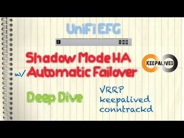 Ubiquiti UniFi EFG VRRP (Shadow Mode High Availability, Automatic Failover, keepalived, conntrackd)