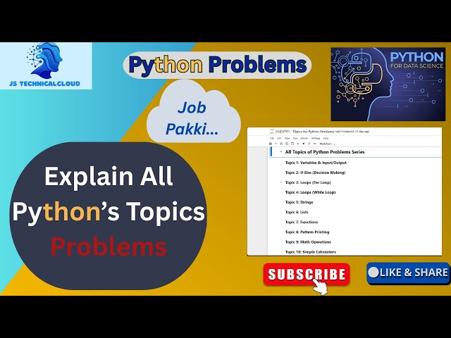 All Topics of Python Problems Series | How to solve Python Problems ? | All Python Problems.