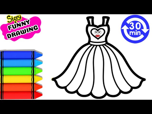 👗✨👑👠👜 How to Draw a Dress for Girls - Funny Drawing and Coloring in 30 Minutes with Hi LiLisa!