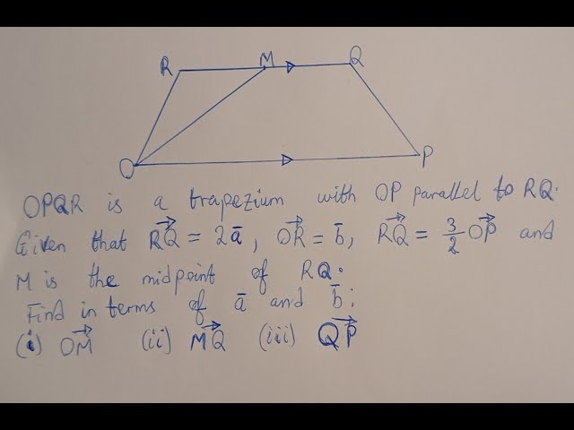 Solved Questions on Vector Geometry and Position Vectors on a Trapezium 