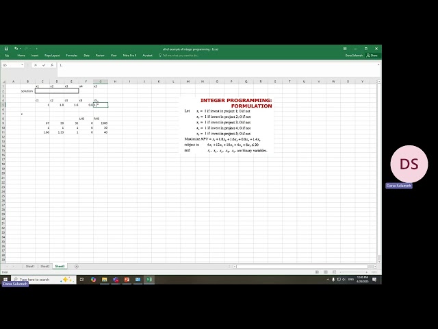 operations research 2 (بحوث عمليات 2) integer linear programming formulation part1