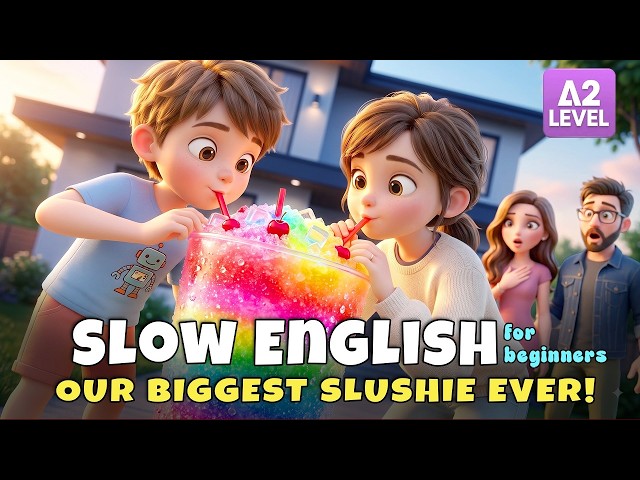 🔴 LIVE 24/7| What?! Mom and Dad Made Us the Biggest Slushie Ever! | Slow English(A2)