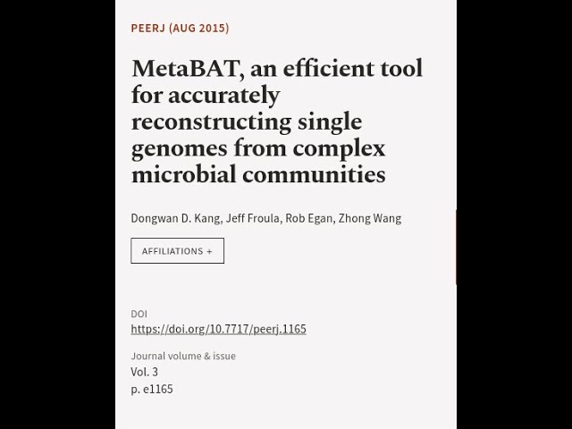 MetaBAT, an efficient tool for accurately reconstructing single genomes from complex ... | RTCL.TV
