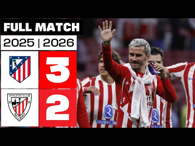 Atlético de Madrid 3 - 2 Athletic Club 2025/26 PARTIDO COMPLETO