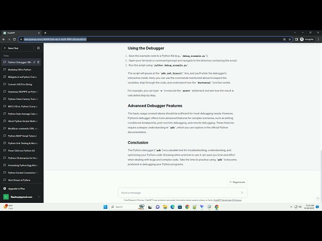 When to use the Python debugger