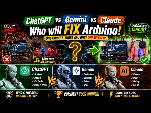 ChatGPT vs Gemini vs Claude-- Who will FIX Arduino Circuit and Code