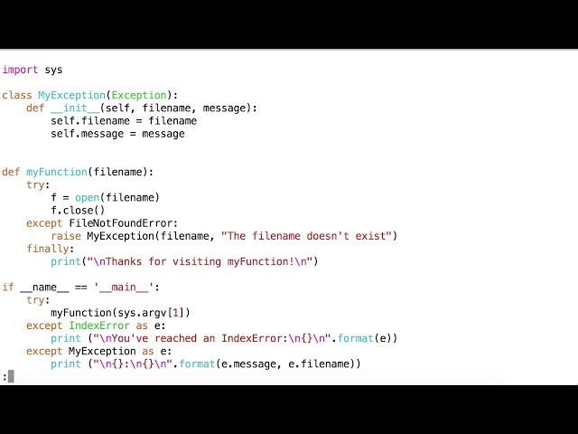 exception handling in python