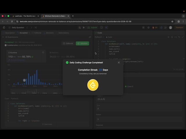 3634. Minimum Removals to Balance Array | Leetcode | Daily Question