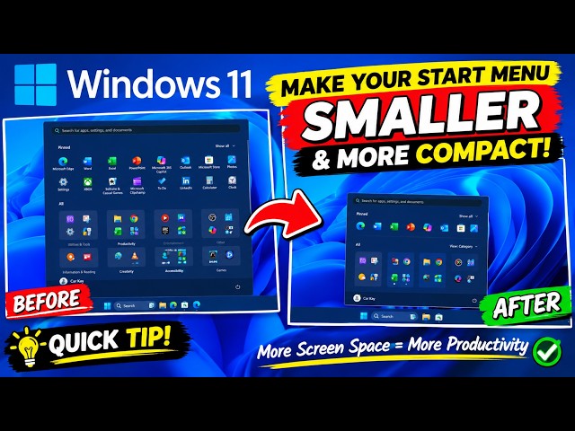 How to Make the Windows 11 Start Menu Smaller | Great Pro Tip!