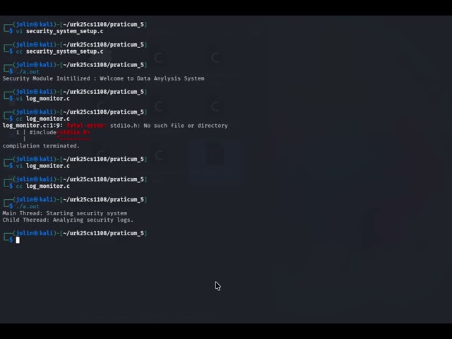 Mastering Threads in C | OS Lab Programs with Real-Time Data Analysis & Cyber Security Examples