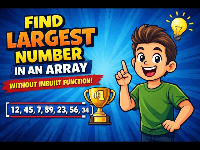 Find Largest Number in an Array Without Inbuilt Functions | Interview Logic Explained