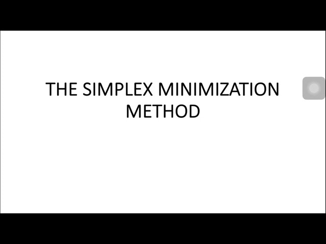 Simplex method