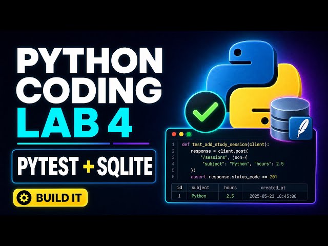 Python Coding Lab 4: pytest, APIs, SQLite, and a Study Tracker